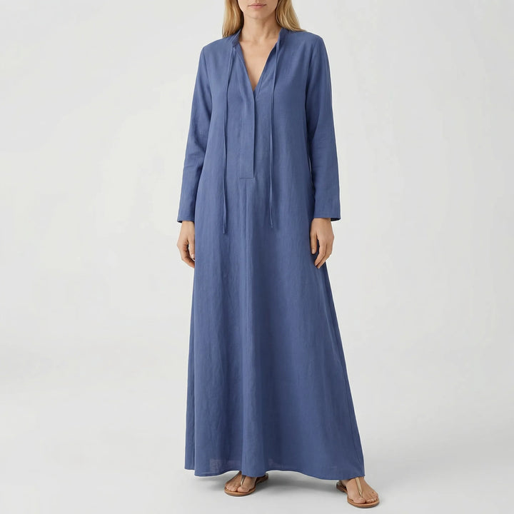 Dravilex - Floor-Length V-Neck Maxi Dress