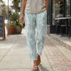 Relaxed Fit Lace Print Casual Pants