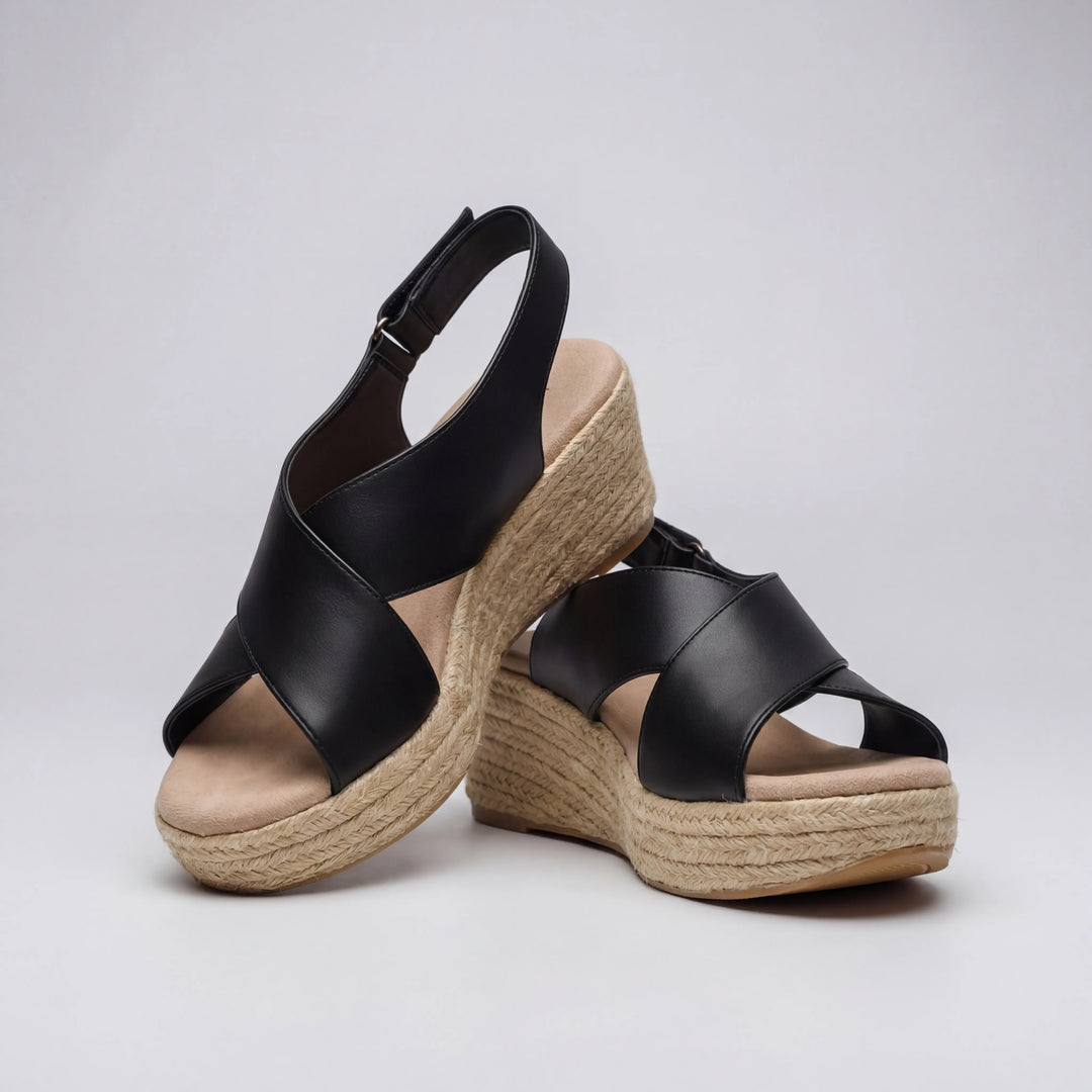 Driftura - Open-Toe Crossover Wedge Sandal