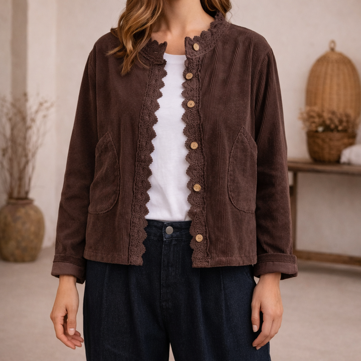 Corduroy Stitch Detail Jacket for Women