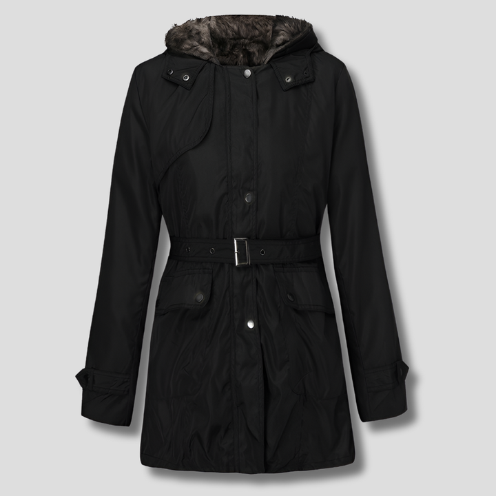 Belted Hooded Parka for Women