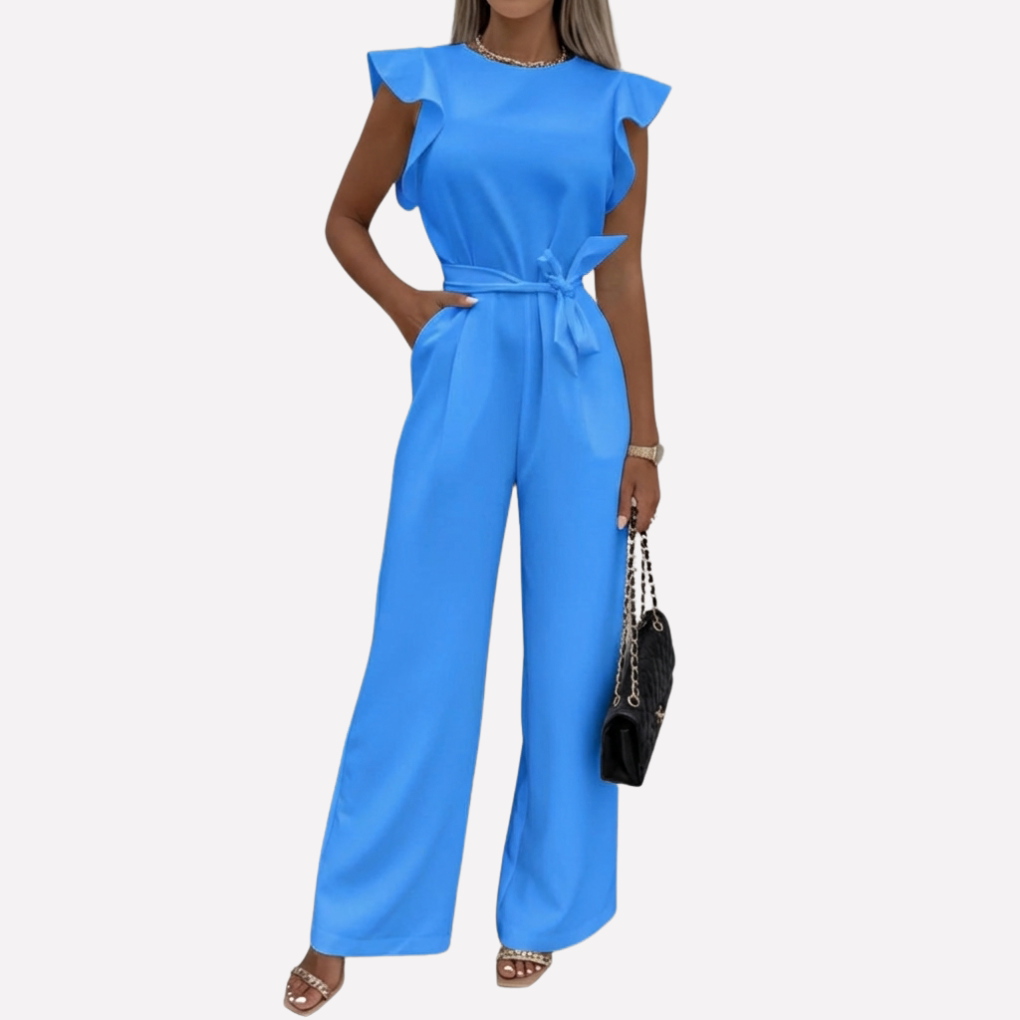 Elegant Jumpsuit with Flutter Sleeves