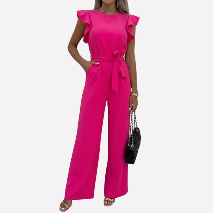Elegant Jumpsuit with Flutter Sleeves