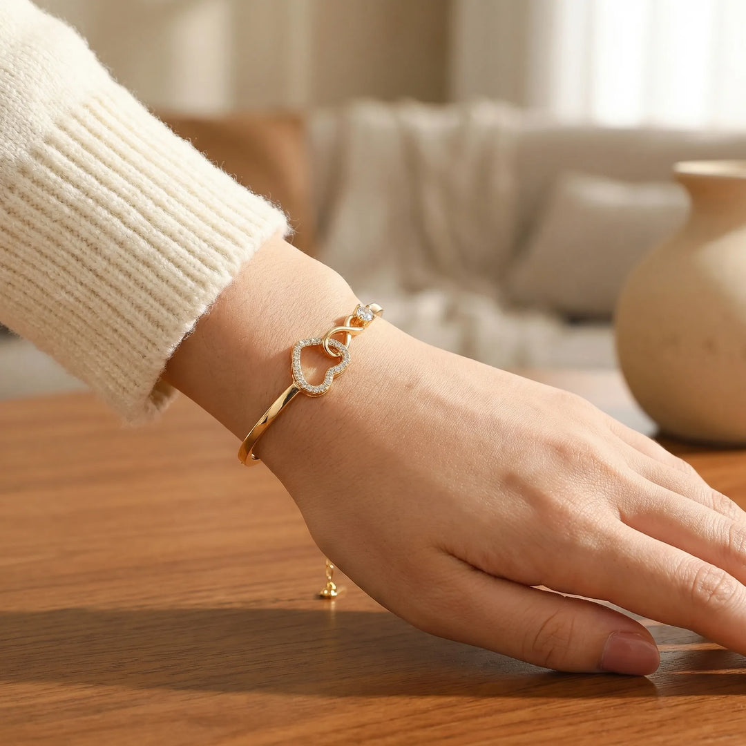 Eternova - Infinity Heart Motif Adjustable Bracelet