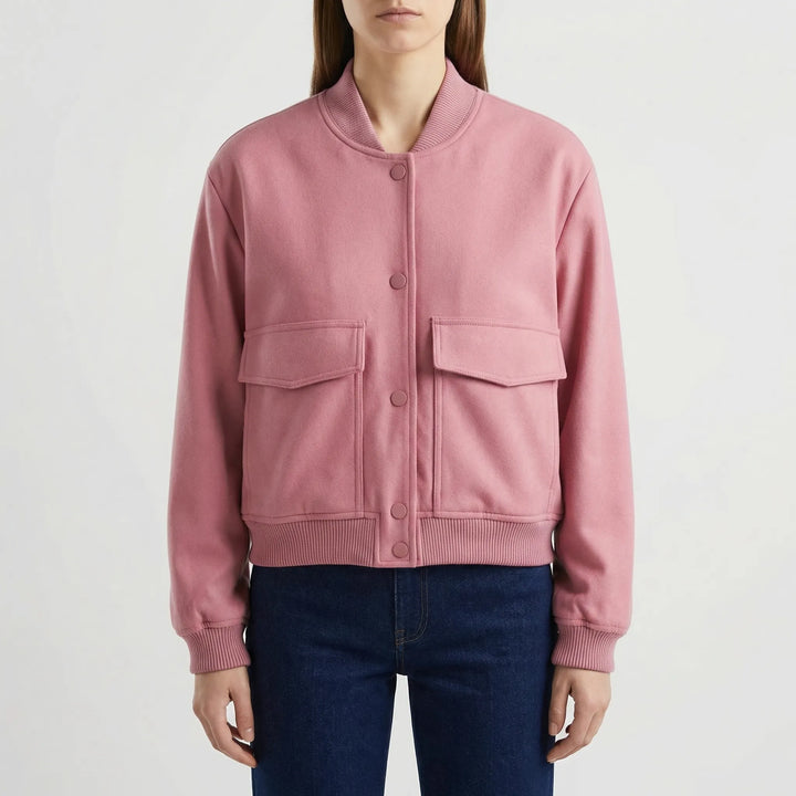 Faunelle - Cropped Women's Casual Bomber Jacket