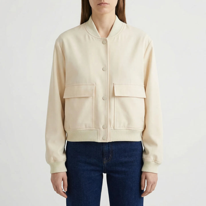 Faunelle - Cropped Women's Casual Bomber Jacket