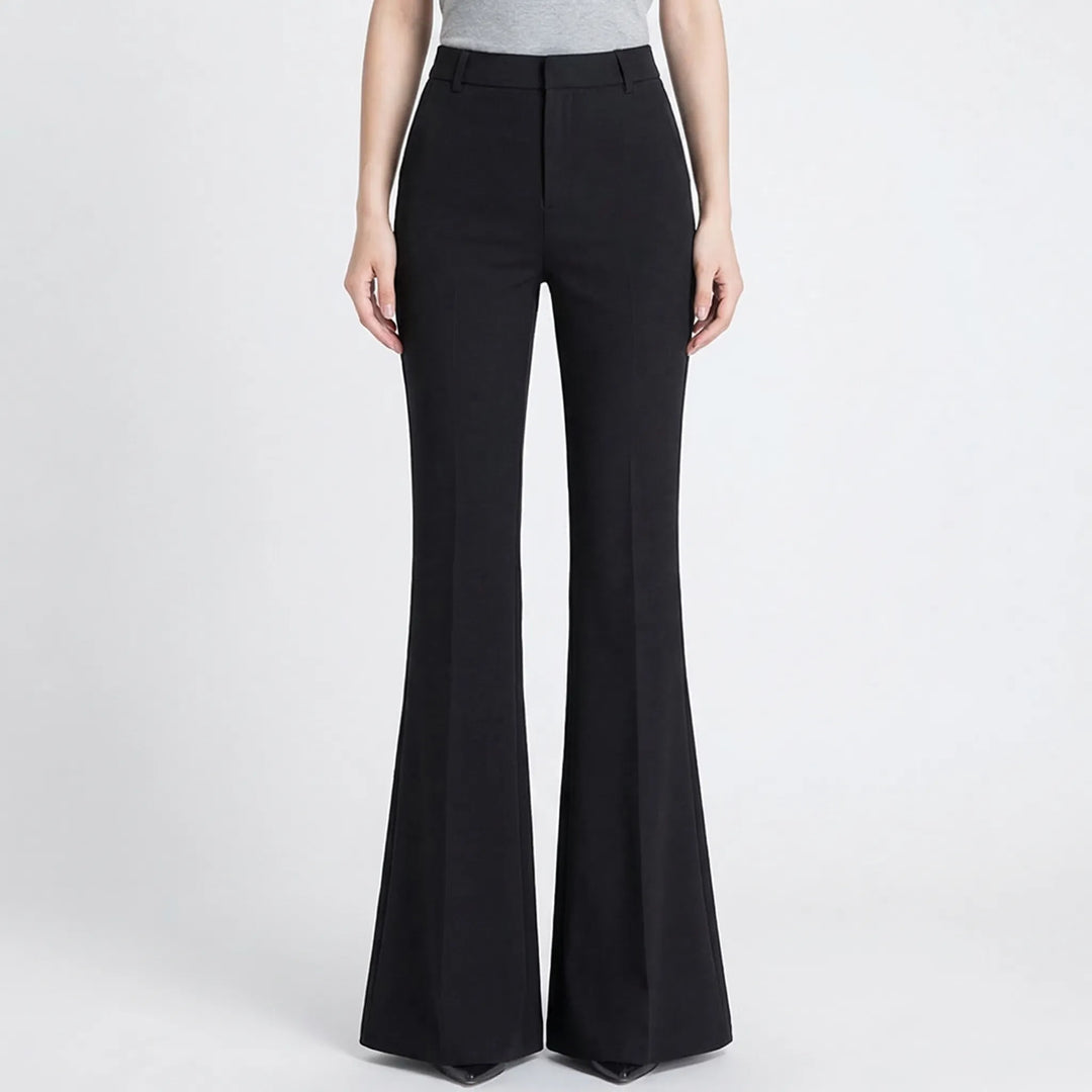 Flarova - High Waist Slim Fit Flared Trousers