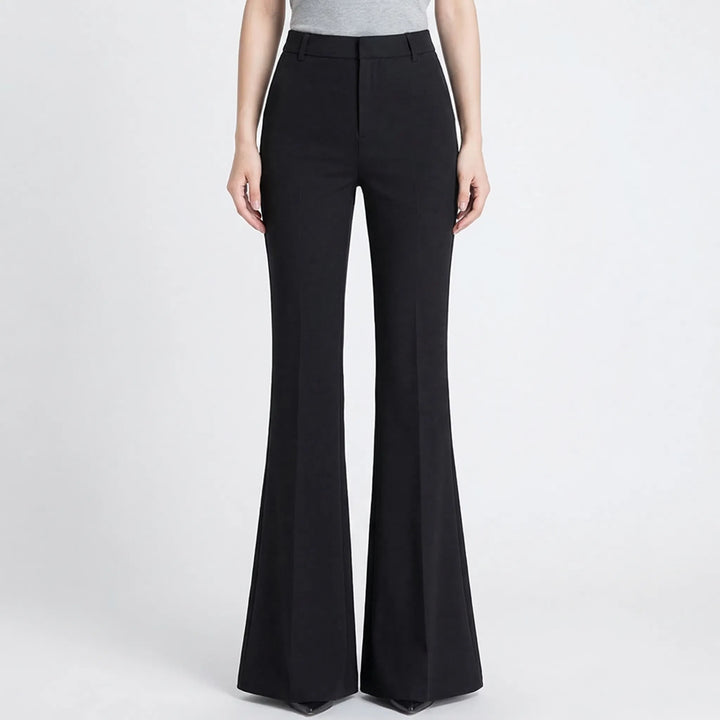 Flarova - High Waist Slim Fit Flared Trousers