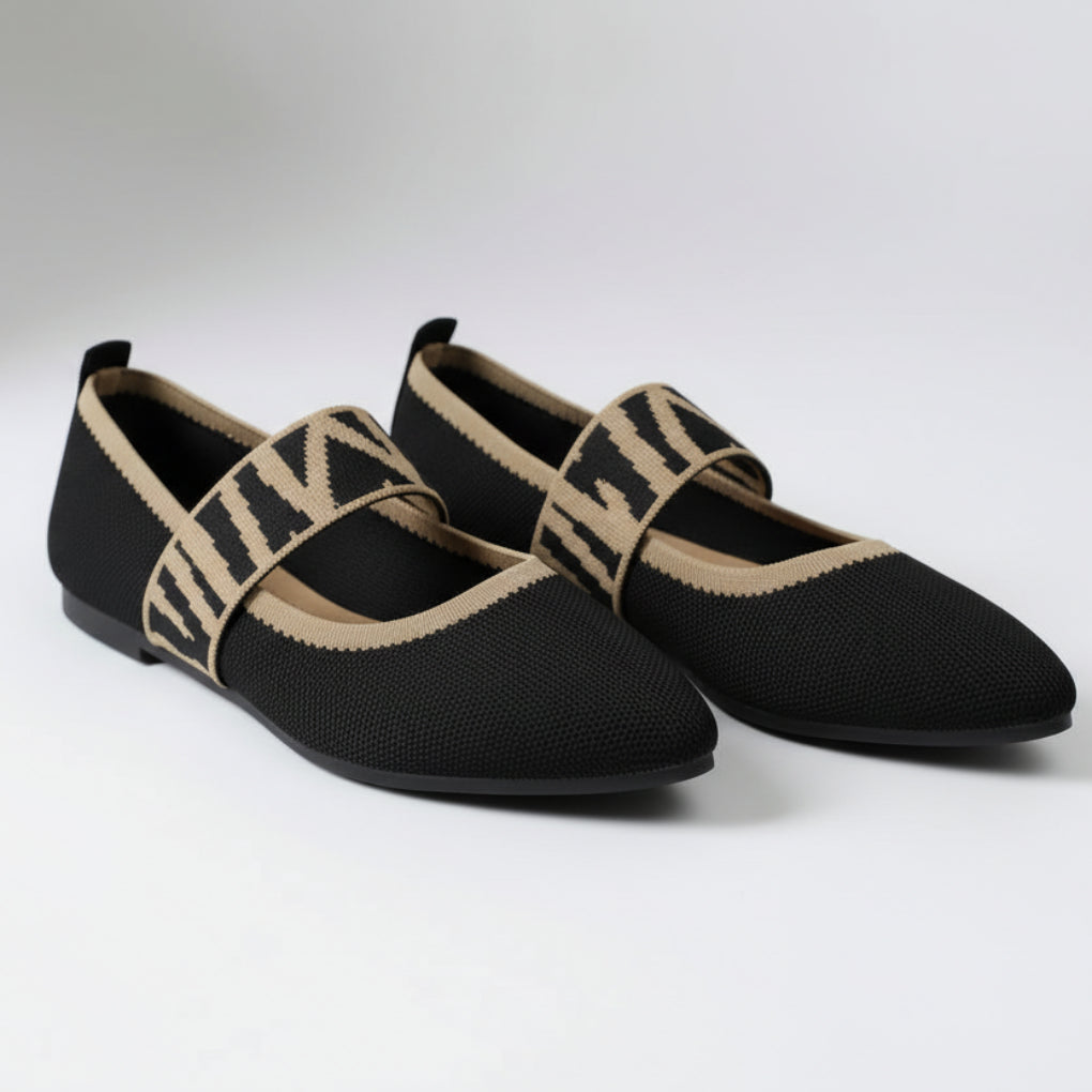 Flatseen - Pointed Toe Knit Ballet Flat