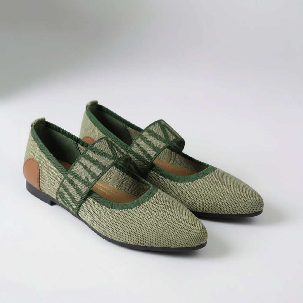 Flatseen - Pointed Toe Knit Ballet Flat