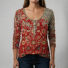 Long Sleeve Printed Boho Top