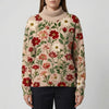 Floral Print Turtleneck Pullover Sweater for Women