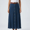 Long A-Line Monochrome Maxi Skirt