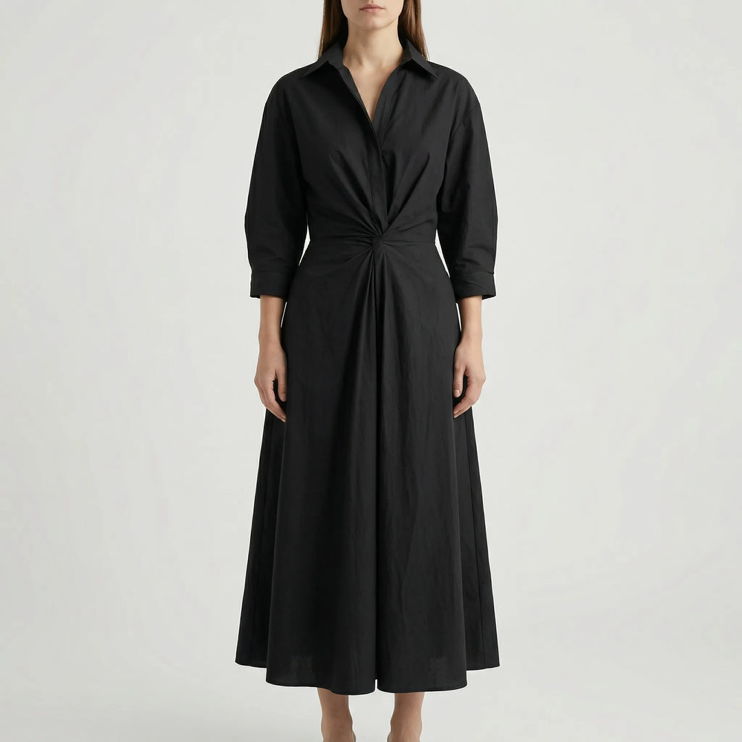Granova - Long-Sleeve V-Neck Maxi Dress