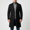 Long Button-Front Lapel Coat For Men
