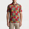 Short-Sleeve Checkered Polo Shirt for Men