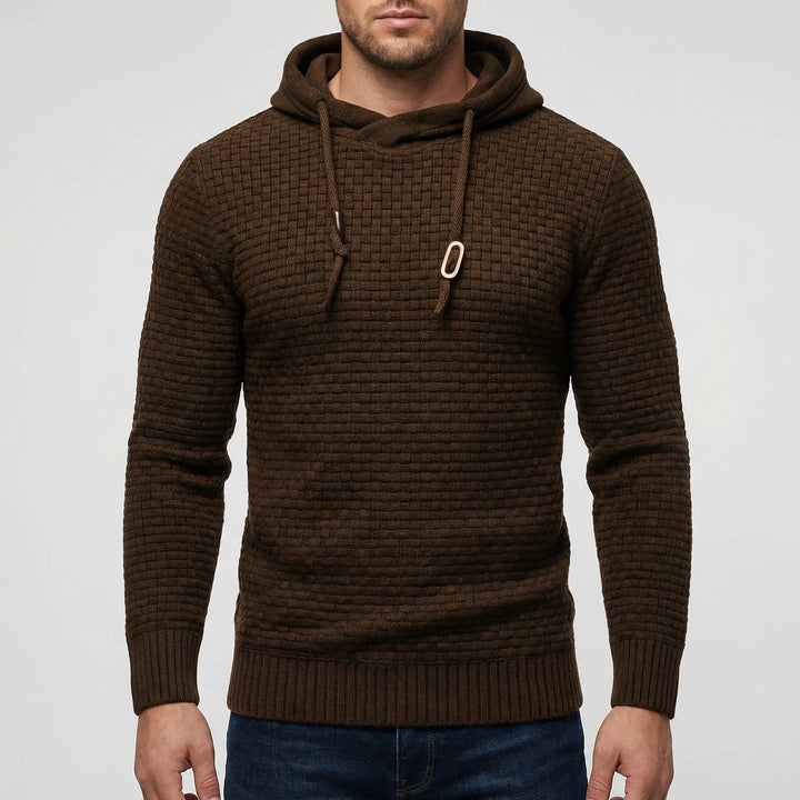Grovelix - Pullover Hoodie With Waffle Texture