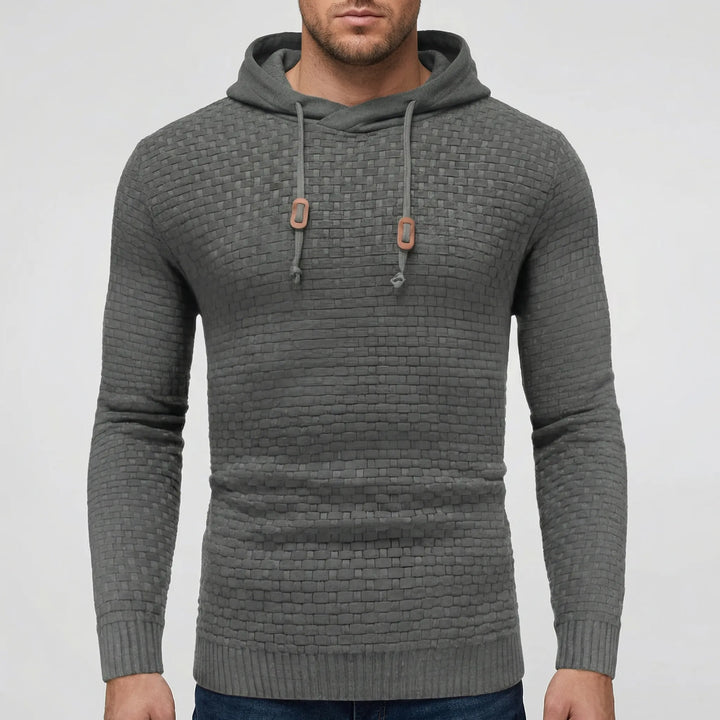 Grovelix - Pullover Hoodie With Waffle Texture