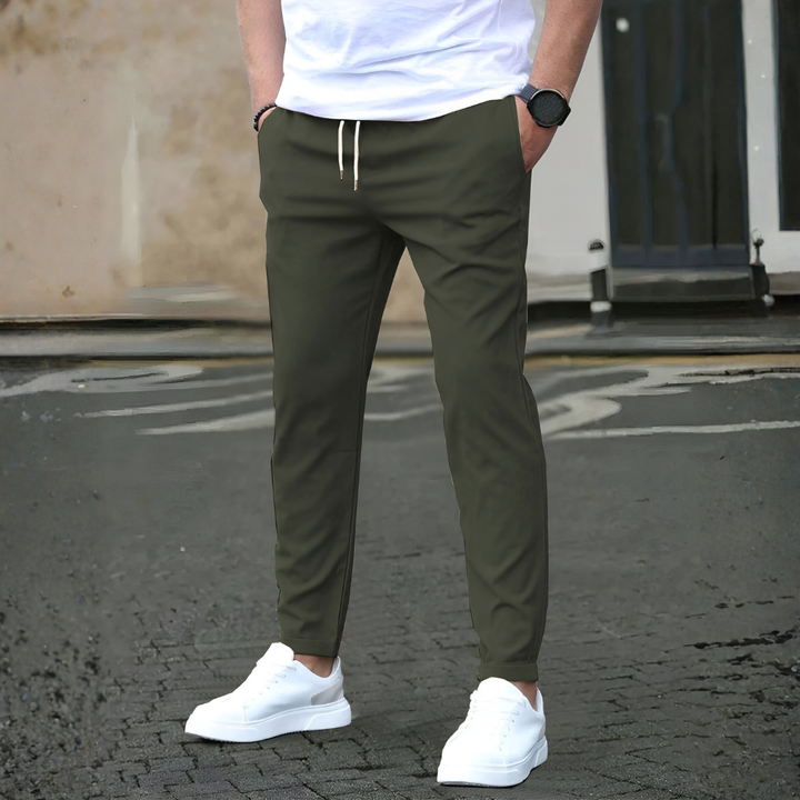 Slim Fit Drawstring Pants for Men