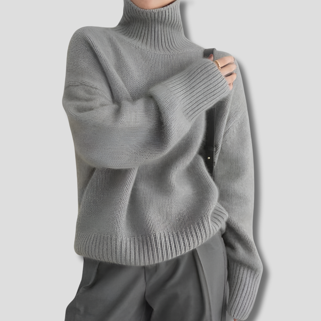 High Collar Thick Fine wool-Like Winter Sweater for Women