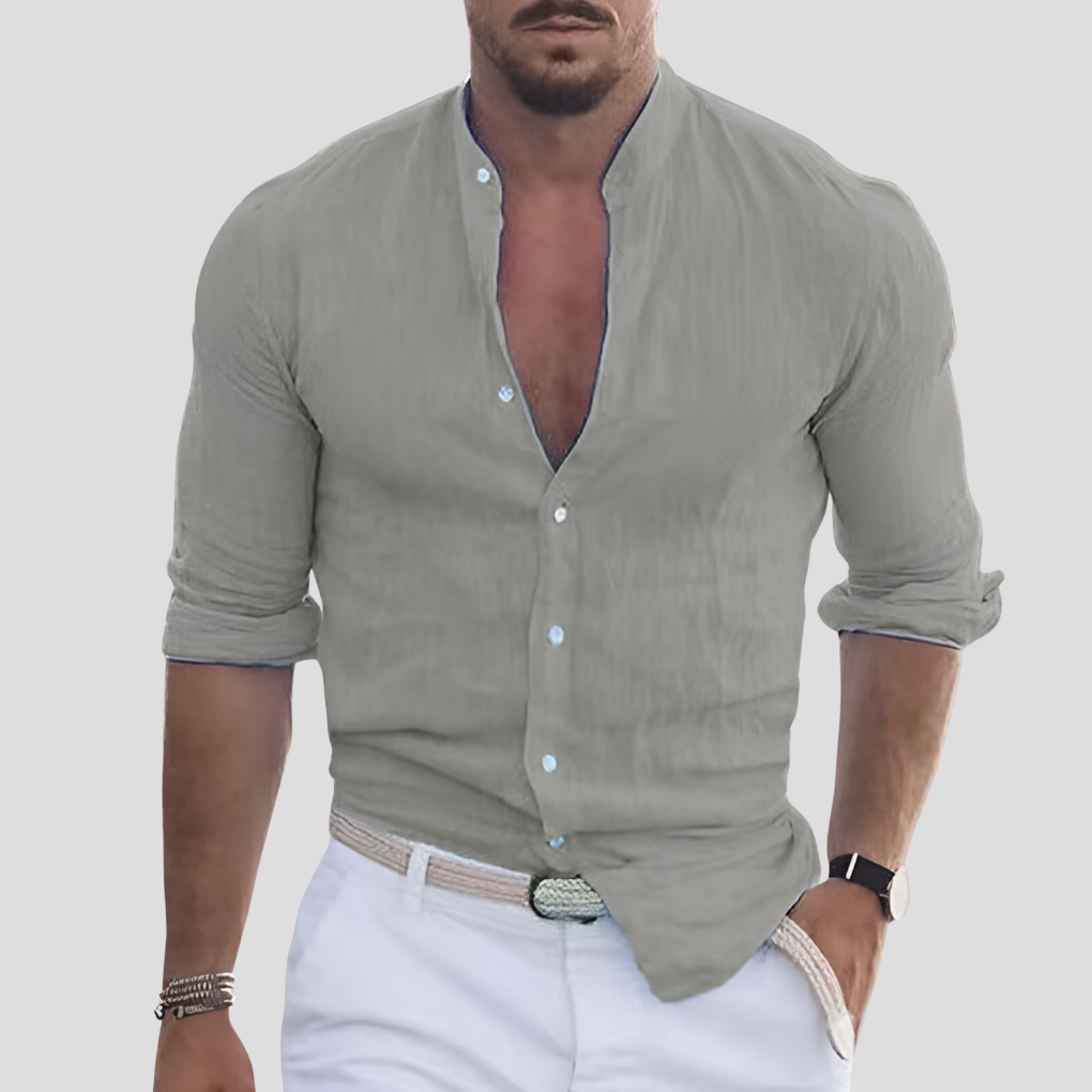Slim Fit Mandarin Collar for Men