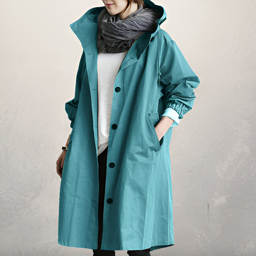 Classic Hooded Trench Coat for Women