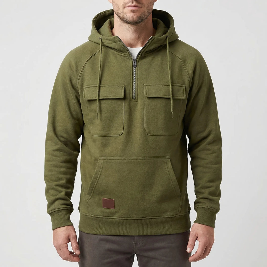 Halvex - Half-Zip Hooded Pullover For Men