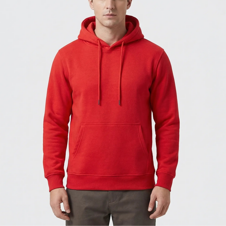 Hoodrix - Solid Color Pullover Hoodie For Men