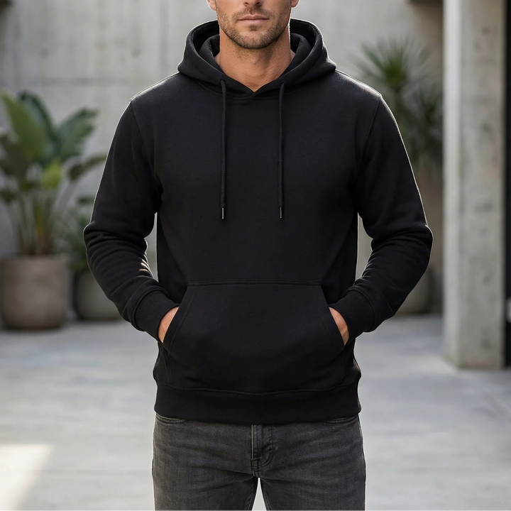 Hoodrix - Solid Color Pullover Hoodie For Men