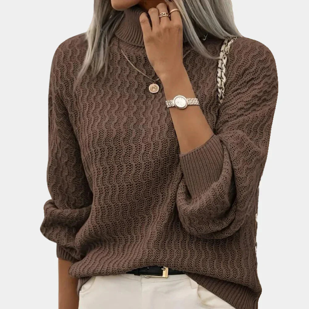 Classic Argyle Turtleneck Sweater for Women