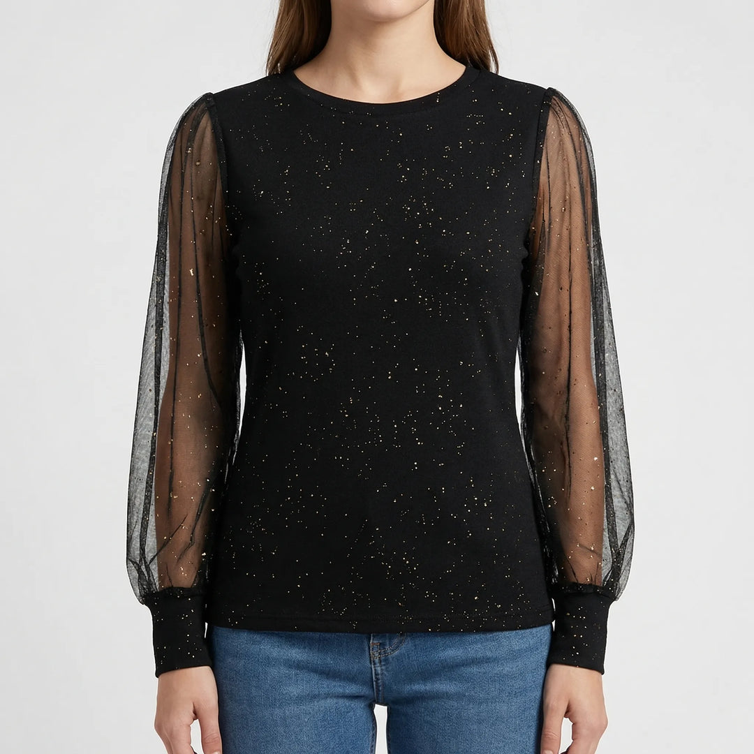 Lumesca - Sheer Sleeve Sparkle Blouse