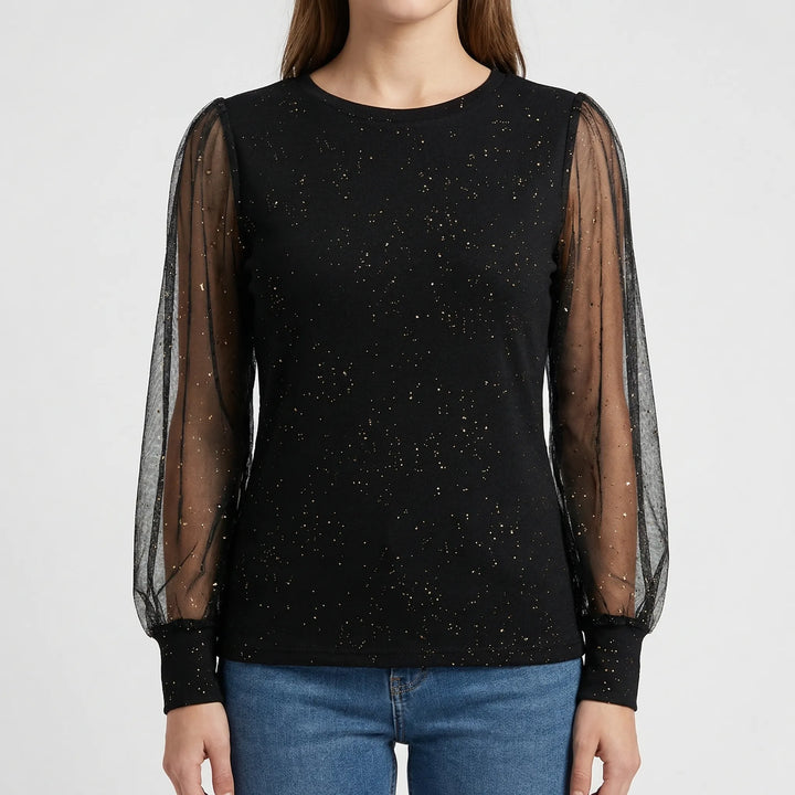 Lumesca - Sheer Sleeve Sparkle Blouse