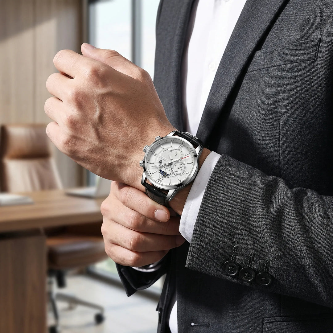 Luxivance - Analog Quartz Chronograph Dress Watch