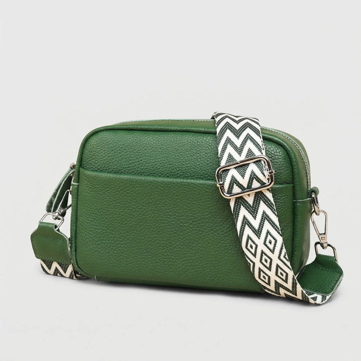 Luxivane - Structured Crossbody Bag With Patterned Strap