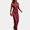 Sequin Waist-Tie Jumpsuit for Women