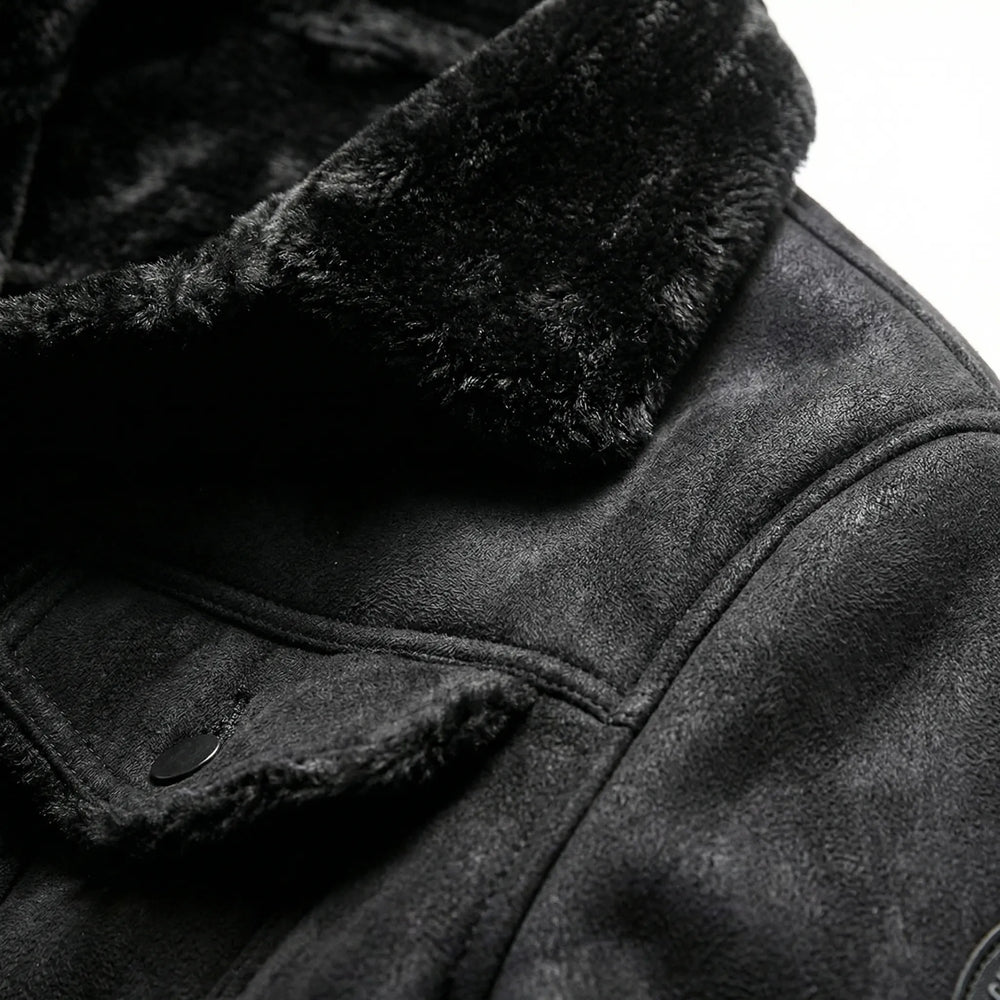 Mottrek - Suede-Finish Moto Jacket With Fleece Lining