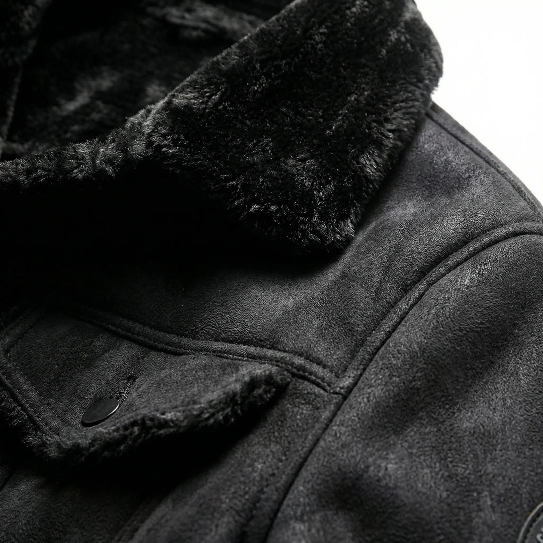 Mottrek - Suede-Finish Moto Jacket With Fleece Lining