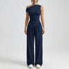 One-Shoulder Top And Wide-Leg Pants Set