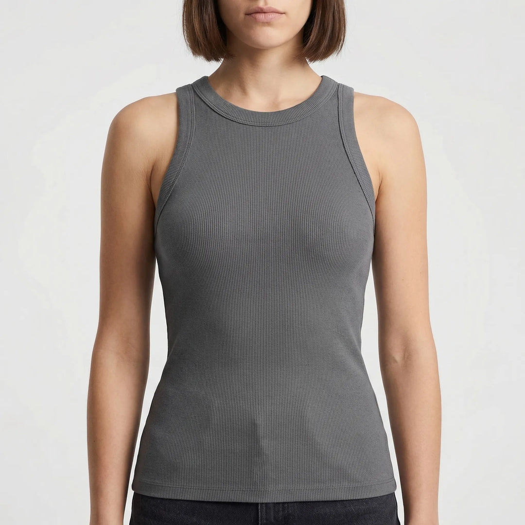 Neckra - Fitted High Neck Racerback Tank