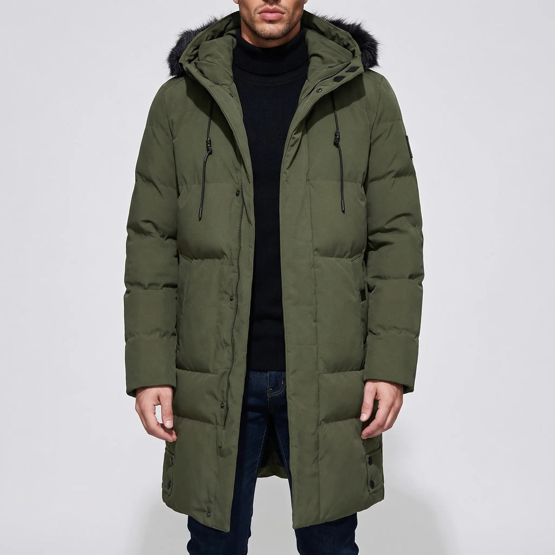 Nordarc - Long Quilted Hooded Parka For Men