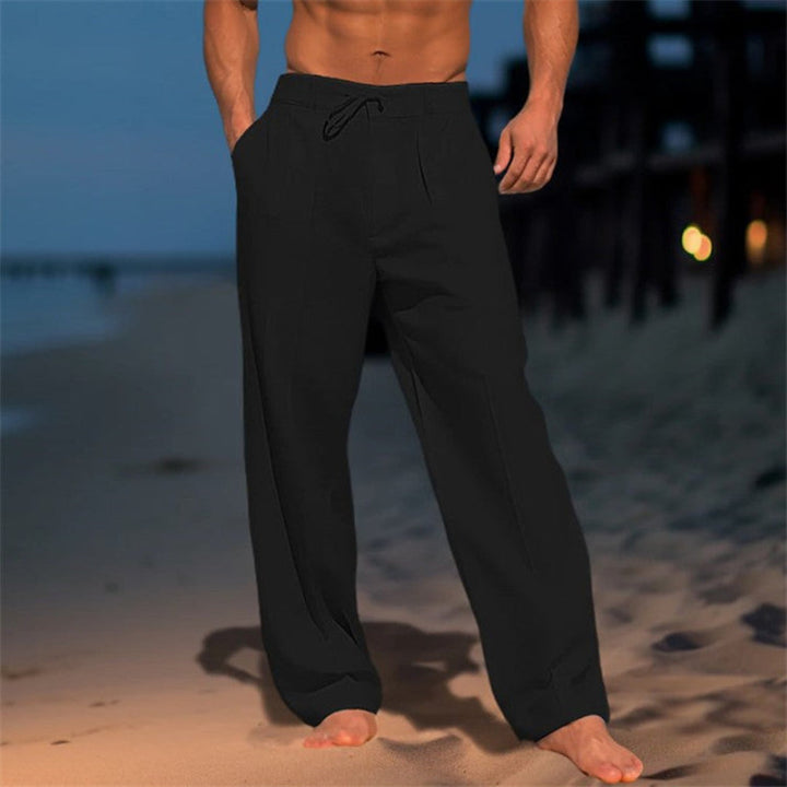 Linen Relaxed Fit Drawstring Trouser for Men
