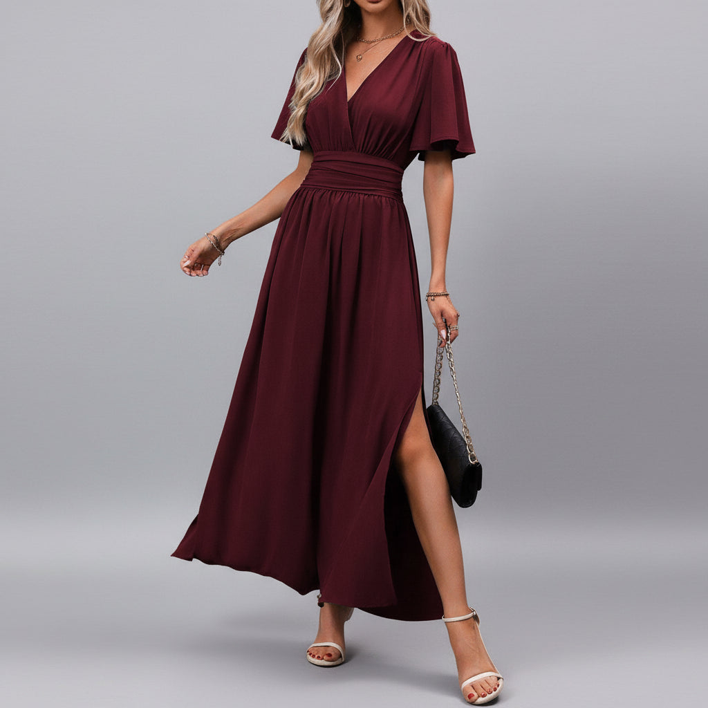 Women’s Elegant V-Neck Maxi Dress