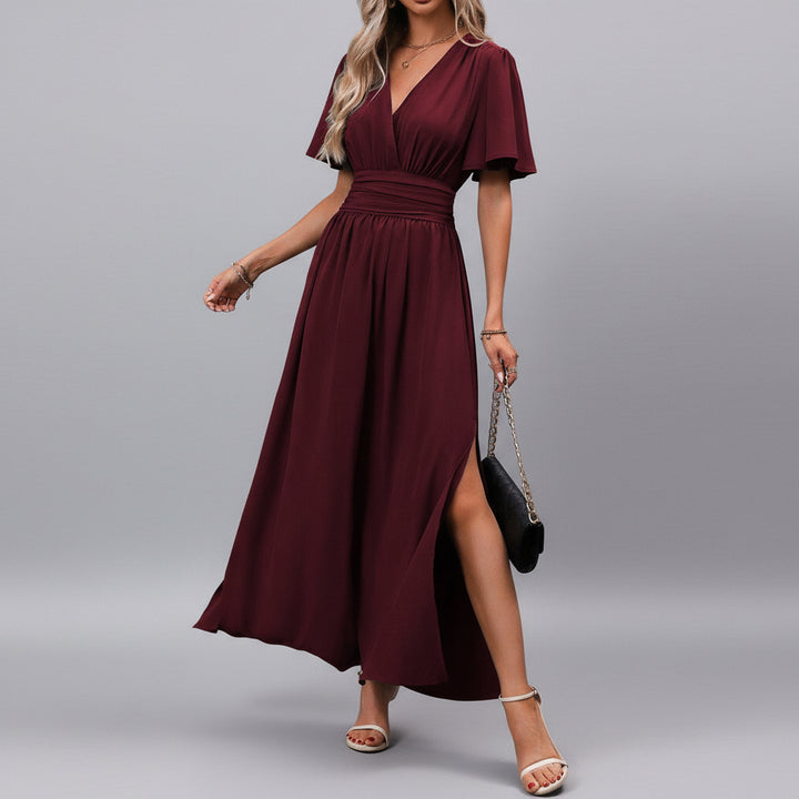 Women’s Elegant V-Neck Maxi Dress