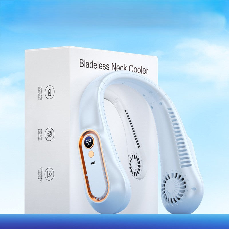 Portable USB Neck Fan with 360° Flexible Cooling for Outdoor Use
