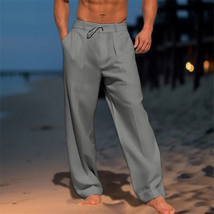 Linen Relaxed Fit Drawstring Trouser for Men