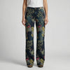 Floral Print Loose Straight-Leg Jeans for Women