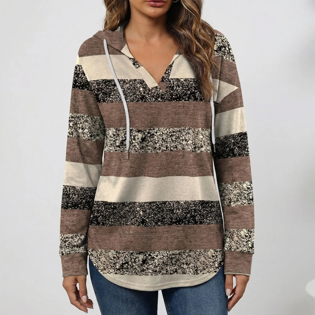 Plaidora - Long Sleeve Plaid Print Hoodie
