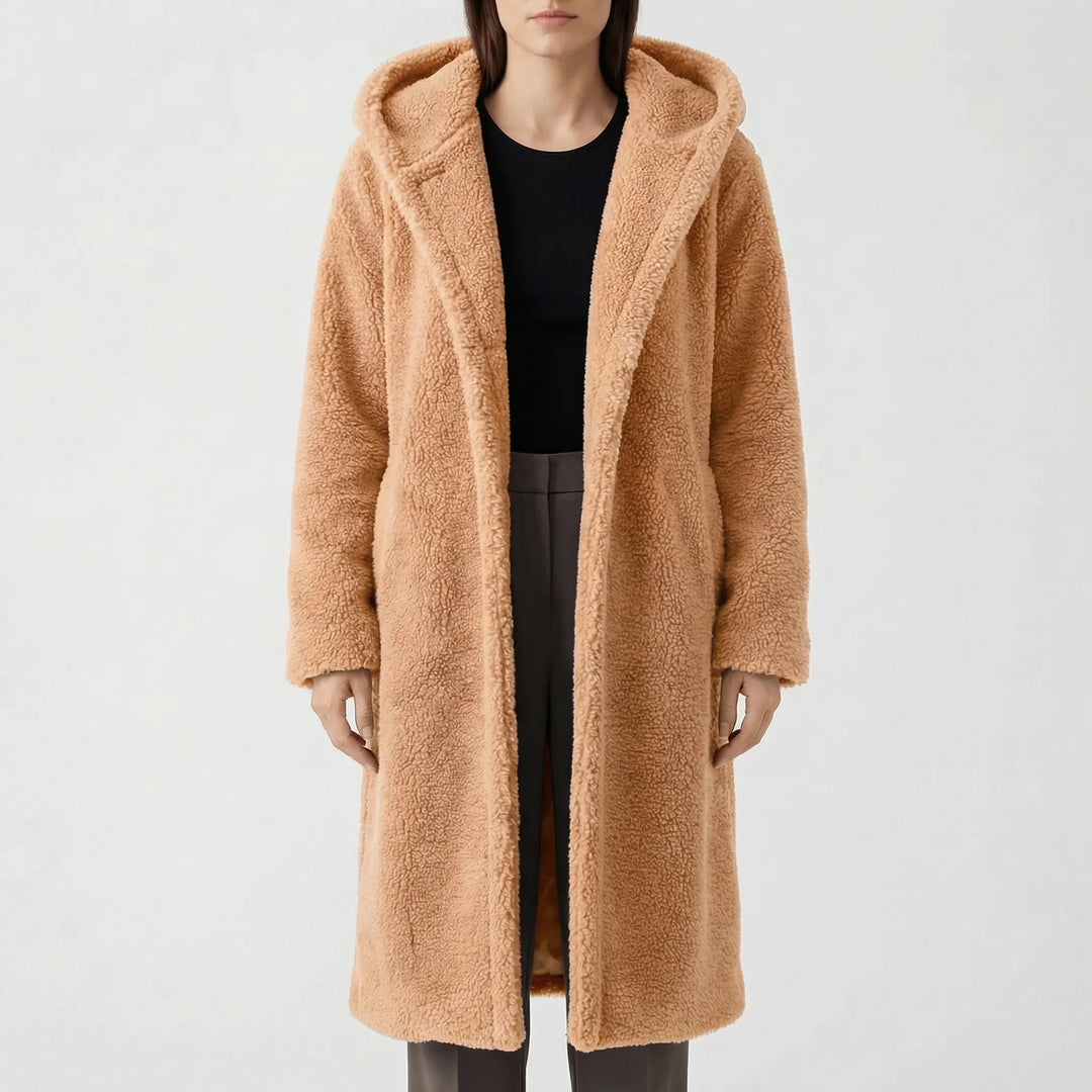 Plushwyn - Long Hooded Teddy-Texture Coat