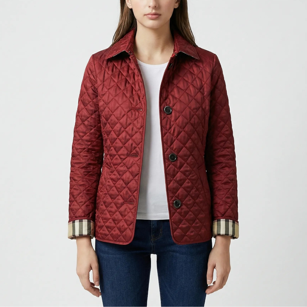 Quilvera - Diamond-Quilted Button-Up Jacket