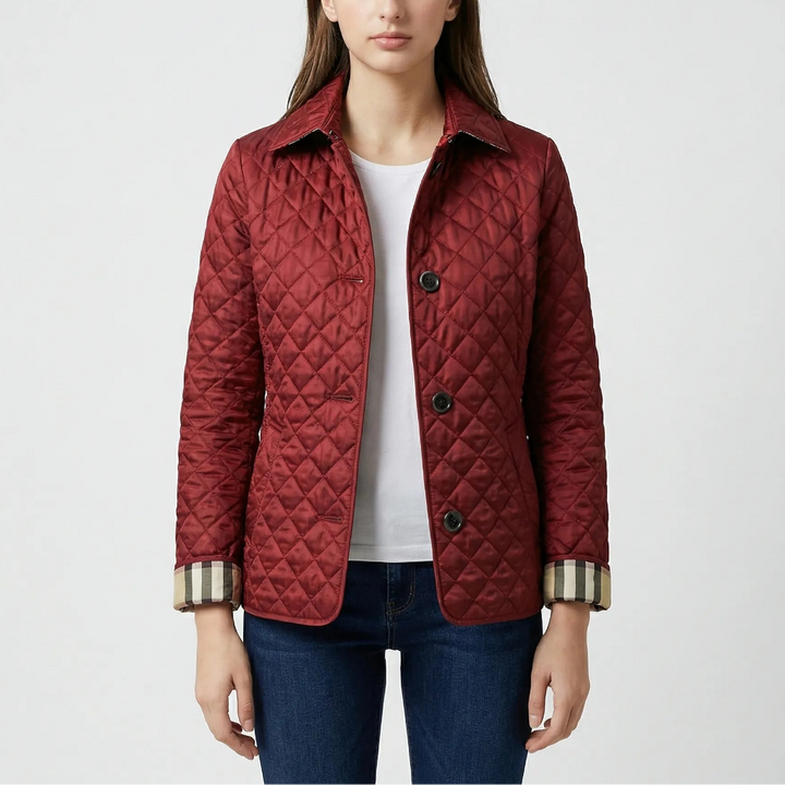 Quilvera - Diamond-Quilted Button-Up Jacket